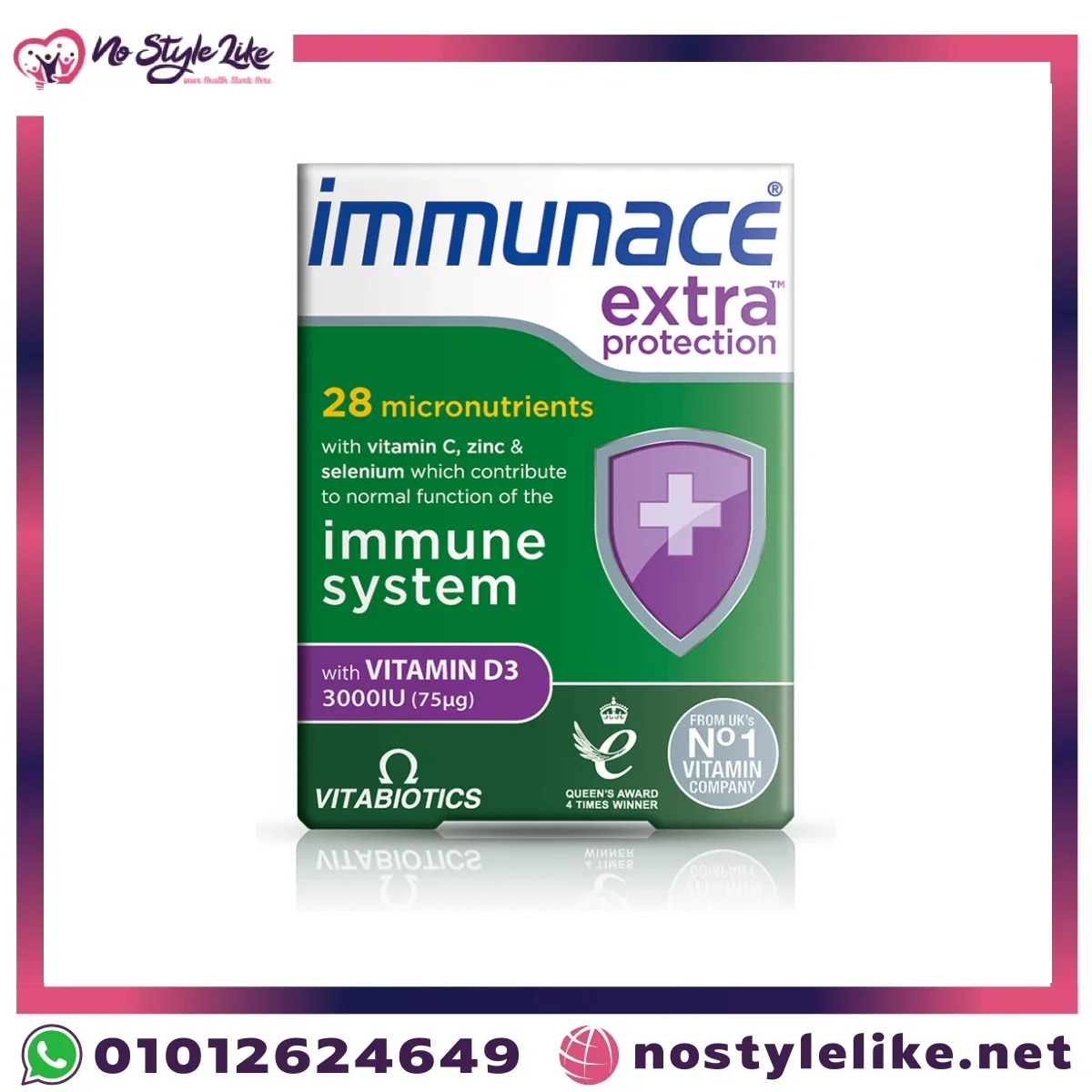 Immunace Extra Protection by Vitabiotics 28 micronutrients with vitamin C, zinc, selenium, vitamin D3 at 3000IU and extra antioxidants to support the normal function of the immune system - 28 tablets