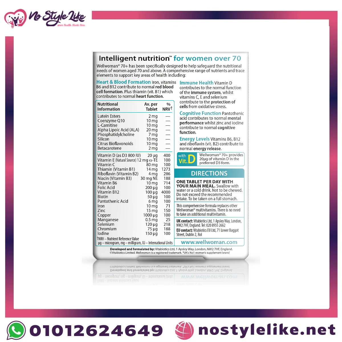 wellwoman 70 plus back