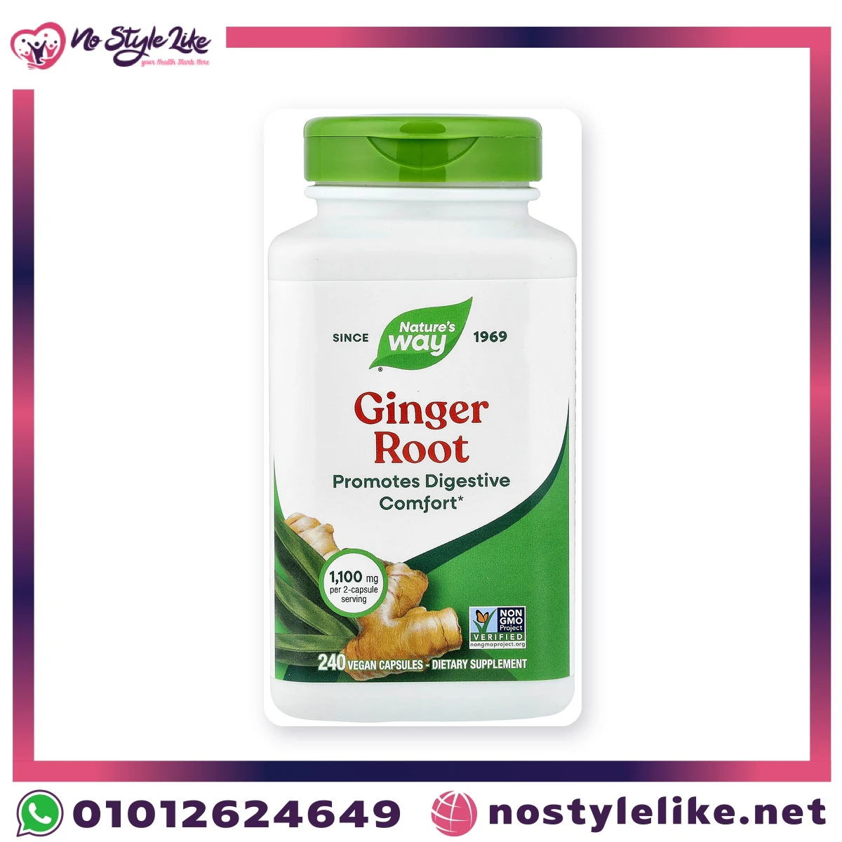 Nature's Way Ginger Root 1100 mg 240 Capsules | نيتشرز واي جذر الزنجبيل 1100 مجم 240 كبسولة - الصورة 3