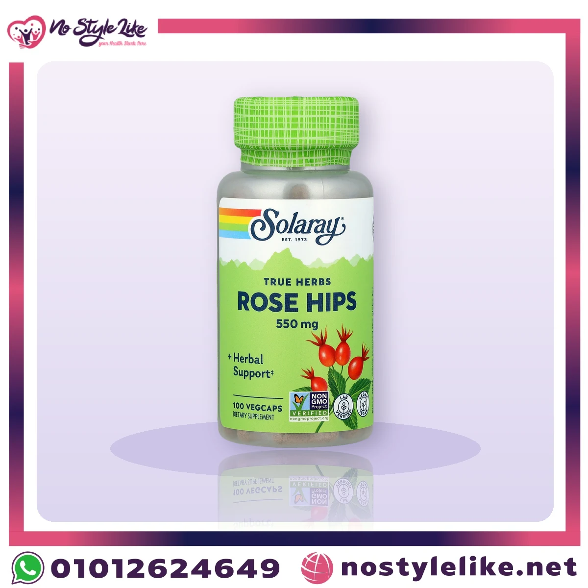 Solaray Rose Hips 550 mg 100 vegan VegCaps